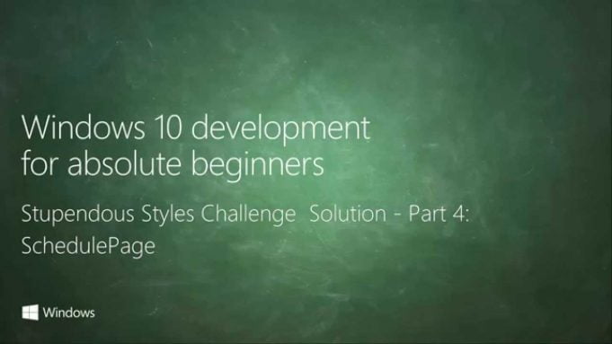 UWP 035 | Stupendous Styles Challenge Solution: Part 4 – SchedulePage